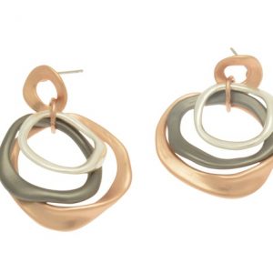 Rose Gold & Gunmetal Abstract Necklace Set